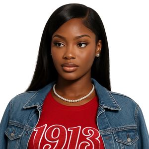 T-shirt brodé en chenille Delta 1913 Vêtements de sororité en coton de qualité supérieure DST Vêtements grecs Red Pride T Shirt Top - Product Image 2