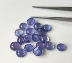 พลอยสีฟ้าหลังแบนทรงกลม4มม.-8มม. พลอย tanzanite ธรรมชาติสำหรับทำเครื่องประดับ - Product Image 4