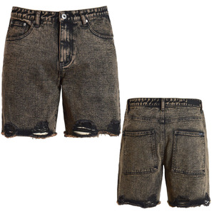 Vintage Washed Canvas <b>Cargo</b> Shorts Men Slim Fit Ripped Anti-Wrinkle Summer Street Style Casual Shorts - Product Image 1
