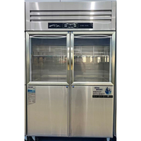 Réfrigérateur et congélateur vertical commercial à quatre portes à double température en acier inoxydable