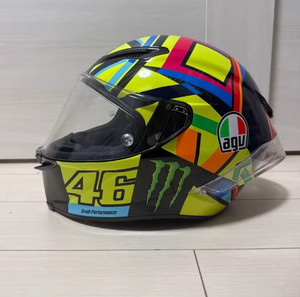 Casco Integral de Fibra de Carbono ST para Pista GP RR Rossi, Certificado Snell, Azul y Amarillo - Product Image 1