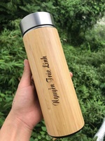 Termo de Bambú Vietnamita Vaso Aislado al Vacío para Bebidas Frías y Calientes para Oficina Viajes y Picnics