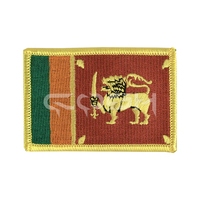 Parche de bandera de Sudán con emblema nacional en bordado duradero
