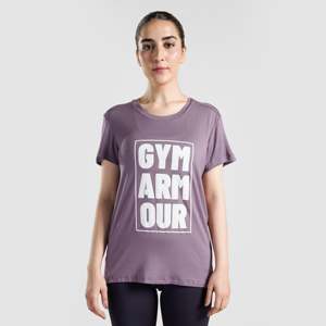 เสื้อยืด GymArmour สีลาเวนเดอร์ ผ้าเจอร์ซีย์ 100% คอตตอน ระบายอากาศได้ดี ตกแต่งด้วยโลโก้ ไซส์ L - Product Image 1