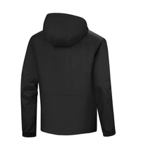 Blouson Bomber d'Hiver Homme Running Varsity en Softshell Écologique Noir Toile Col Montant Réversible Imperméable Anti-Pluie Lettre