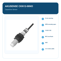 Capteur de proximité capacitif non encastré AKUSENSE CKN12-06NO M12 6 mm NPN NO 10-30 V CC IP67 Câble 3 fils de 2 m