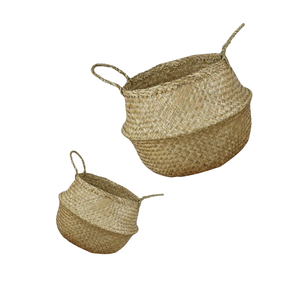Discover Vietnamese Artistry: SEAGRASS BELLY <b>BASKET</b> for <b>Laundry</b> and Plants, Bringing Authenticity and Practicality to Your Home - Product Image 1
