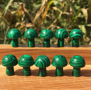 เห็ดมาลาไคต์ธรรมชาติสำหรับตกแต่งด้วยคริสตัลอาเกตและอาเกต - Product Image 4