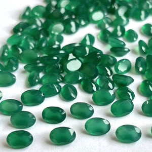 Ónix verde natural 6x8mm Corte ovalado Ónix verde suelto Calidad superior-Ónix verde suelto Calidad superior - Product Image 1