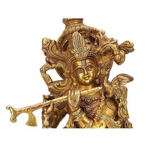 Prix de gros - Meilleure vente - Idole de Krishna en laiton taille 15 pour décorations de Diwali, exportation depuis l'Inde - Product Image 3