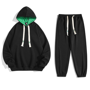 Conjunto de Sudadera con Capucha y Pantalones Oversize Personalizado, Chándal Casual Urbano para Hombre, Sudadera con Hombros Caídos, 100% Algodón para Otoño - Product Image 2
