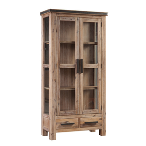 Armoire vitrine en bois de marque ATLAS Meubles de salon en bois massif de chêne Armoire fournisseur vietnamien Fabricant - Product Image 2