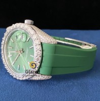 Montre de luxe pour homme en acier inoxydable, avec mouvement automatique ETA, sertie de diamants cultivés en laboratoire, grand cadran de 41 mm, style hip-hop mécanique.