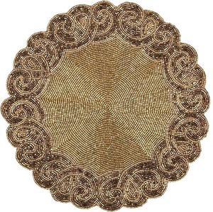 Napperons de perles de rocaille faits à la main de luxe avec motifs de broderie florale Napperon de broderie perlée unique personnalisé - Product Image 3