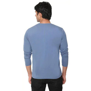 Camisetas de algodón 100% pesadas personalizadas de lujo de alta calidad para hombre, camiseta de gran tamaño en blanco con cuello falso, camiseta de gimnasio de peso pesado - Product Image 5