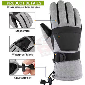 Fabricación de Pakistán, guantes de esquí deportivos con calefacción, guantes de esquí de cuero impermeables de invierno personalizados con dedo completo para hombres adultos - Product Image 5