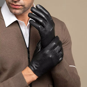 Gants en cuir pour hommes, hiver, chauds, respirants, compatibles avec les écrans tactiles, pour la conduite, le cyclisme, la moto, les sports - Product Image 5