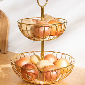 Corbeille à fruits en métal aux lignes modernes et à un cadre robuste offrant un support fonctionnel pour les fruits - Product Image 1