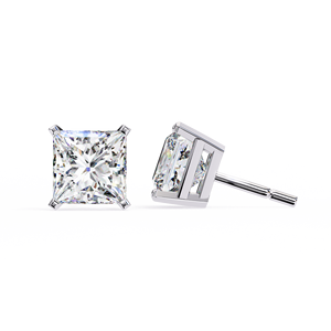 Calidad de lujo Precio al por mayor Mujeres Oro blanco Cuadrado Princesa Corte Lab Grown Diamond Classic IGI Certified Stud Pendientes - Product Image 2