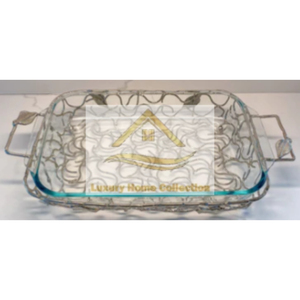 Bol de service personnalisé en acier inoxydable couleur argent avec base de couleur or ou support de vaisselle de fournisseur indien - Product Image 6