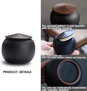 Black Small urn <b>Ashes</b> <b>Keepsake</b> Decorative Ceramic Small urn - Product Image 2