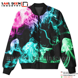 Veste de base-ball pour hommes, Logo personnalisé, manches en cuir, broderie noir Couple université, lettrage bleu clair vierge, 2023 - Product Image 2