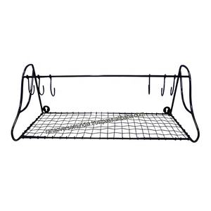 Grand support mural d'organisateur d'affichage de stockage de tasses et d'assiettes de tasses de fer pour l'hôtel à la maison - Product Image 1