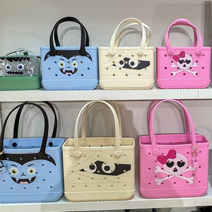 Bolsa de Mano Personalizada con Logotipo, de EVA, con Estampado Floral, Gran Capacidad, Lavable, de Goma, para la Playa, con Correa Desmontable, para Mujer, para Viajes - Product Image 2