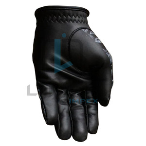 Nouvelle fabrication Cabretta cuir noir sublimé Cabretta gants de golf en cuir avec échantillonnage personnalisé gants de golf en cuir chaud - Product Image 2
