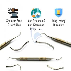 Juego de 3 instrumentos periodontales de ortodoncia Dental Manuel de calidad superior, cuchillos de mango hueco Orban, instrumentos de Periodoncia - Product Image 4