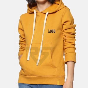 Los más vendidos 100% ropa de calle de algodón en blanco amarillo mujer Sudadera con capucha con bolsillo de canguro de gran tamaño para mujer - Product Image 1