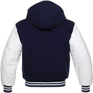 Chaqueta Universitaria Americana Estilo Letterman, Ecológica, de Lana para Invierno con Mangas de Cuero, Cortavientos, Clásica - Product Image 2