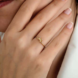 NOVAMART Fine Romantic Geometric Oval Cut Natural Stone Sterling Gold Plated <b>Ring</b> for Everyday Wear & Gifts Wholesale Export - Product Image 2