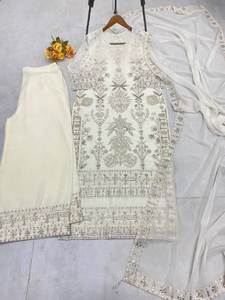 Conjuntos de Kurta de Algodón Vintage para Niñas, Listos para Usar, Estilo Indio Pakistaní, Top con Pantalón y Dupatta - Product Image 4