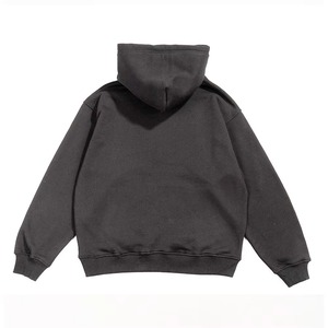 Streetwear Oversize 100% Cotton Heavyweight <b>Drop</b> Shoulder Embroidery Distress <b>Acid</b> Wash Cropped Hoodie Men Zip up Hoodie - Product Image 4