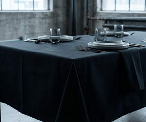 Mantel de Lona Negra Resistente al Agua y a las Manchas, 160*160cm, Cubierta de Mesa Tipo Pato para Restaurante, Hostelería, Uso Interior y Exterior - Product Image 4