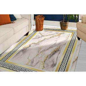 <b>Gold</b> Marble Rug: Abstract Modern Accent Rug, Printed Rug,Chenille Rug - Product Image 4