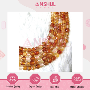 Piezas decorativas de piedras preciosas naranjas vibrantes súper elegantes, hebras de cuentas facetadas de cornalina para la fabricación de joyas de calidad superior - Product Image 2