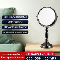 Miroir cosmétique rotatif à 360 degrés avec grossissement double face sans éclairage pour salle de maquillage et salle de bain