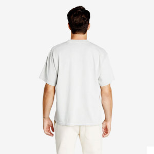 เสื้อยืดผู้ชายแบรนด์เทรนดี้ ผ้าฝ้าย ทรงหลวม โอเวอร์ไซส์ แขนสั้น สีพื้น สไตล์เบสิค - Product Image 3