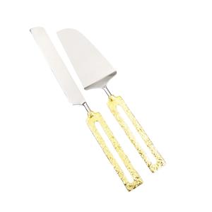 Juego de servidor de pasteles con mango de diseño en relieve para el hogar y el Hotel, cuchillo de alta calidad y juego de servicio de 2 esmaltes de espejo - Product Image 6