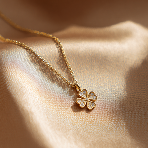 จี้ใบโคลเวอร์นำโชค สร้อยคอชุบทอง เงินแท้ 925 สั่งทำได้ - Product Image 3