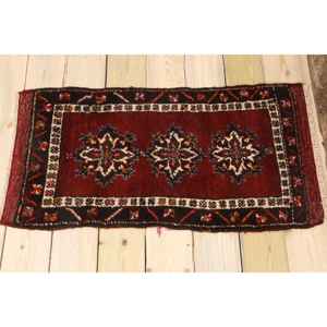 พรมตุรกีขนาด 1.7x3.3 ฟุต พรมขนาดเล็กสไตล์วินเทจ พรมลายสัตว์สีแดงดำ - Product Image 2