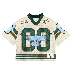 Streetwear de sport rétro américain Boxy Mesh T-shirt football football maillot pour hommes personnalisé recadrée surdimensionné vintage pour hommes - Product Image 3