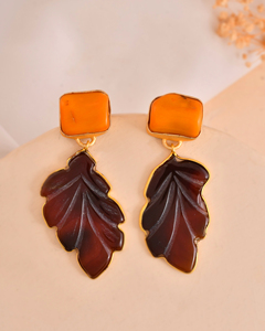 ใหม่ปะการังและพลอยนิลสีแดงพร้อมทองชุบทำด้วยมือหลายรูปร่างของขวัญทันสมัยสำหรับต่างหูโบโฮของเธอ - Product Image 3