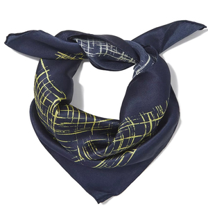 Manufacturer Custom Print 100% Silk Hand Printing Navy White Geometric <b>Square</b> <b>Scarf</b> Pochette Wholesale Rate OEM Custom - Product Image 6