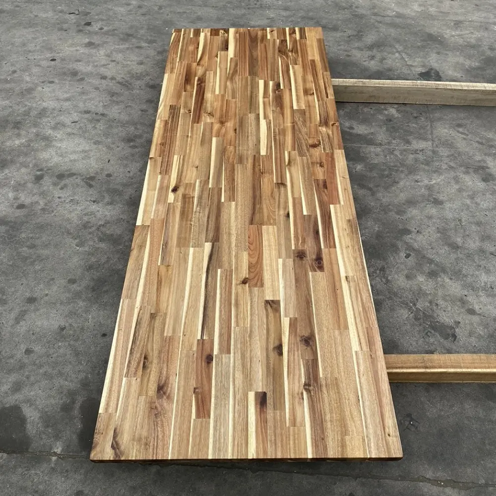 Panneau de joint de doigt en bois d'acacia-Panneaux joints par doigt/planches pour comptoir en bois de bloc de boucher