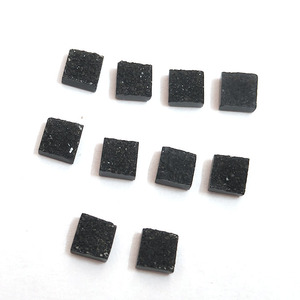 คริสตัลดรูซี่อาเกตสีดำธรรมชาติทรงสี่เหลี่ยมขนาด5x5มม. 0.71cts เรียบหลวมเครื่องประดับควอทซ์อัญมณีรูปทรงรี - Product Image 3