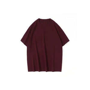 T-shirt de sport pour homme en coton 100% avec logo personnalisé, qualité supérieure, poids lourd, coupe ample, motif uni, tissu tricoté 220 grammes - Product Image 5