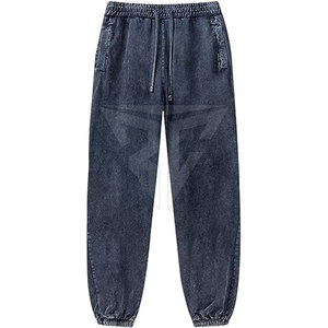 Professional Made Low Price Acid Wash <b>Trouser</b> OEM Service Custom Made Logo Design Men Acid Wash <b>Trouser</b> For Sale - Product Image 1